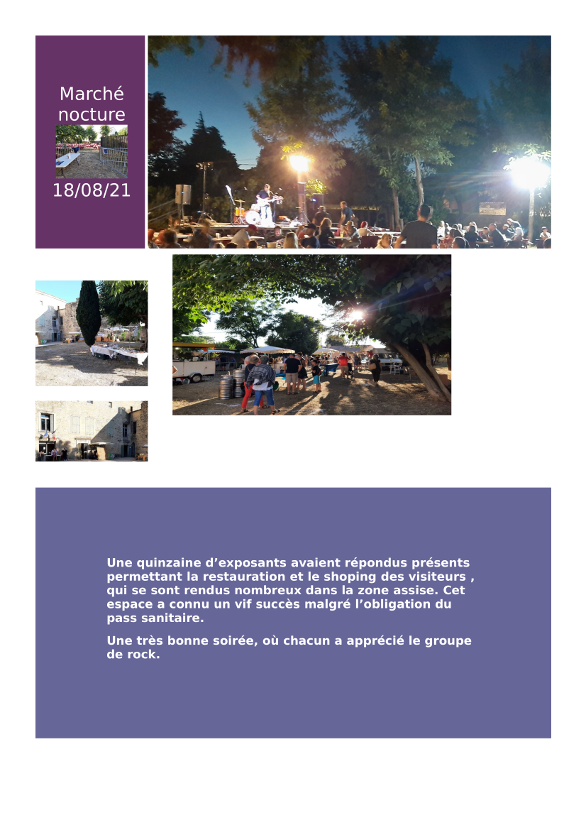 Au château de Flaux, marché nocturne été 2021
